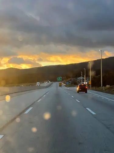 Chasing golden hour down the open road.